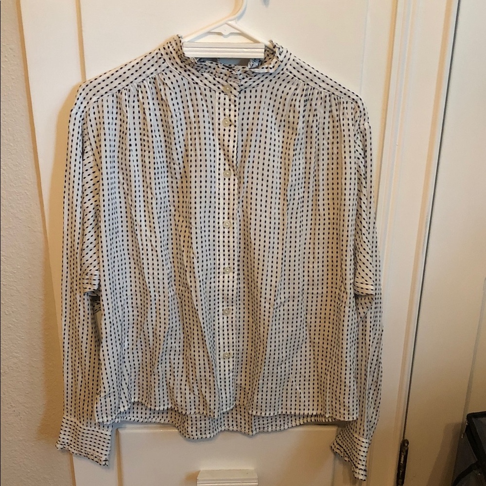 LOFT NWT Black and White Blouse